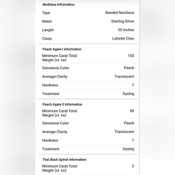 Peach Agate and Thai Black Spinel Necklace - Picture 16 of 16